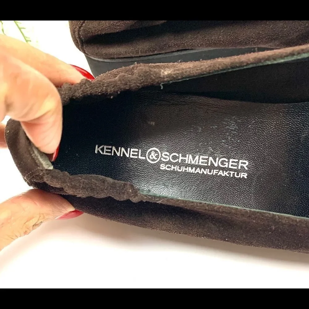 NWT Kennel & Schmenger Brown Suede Fringe Pointy Toe Flats